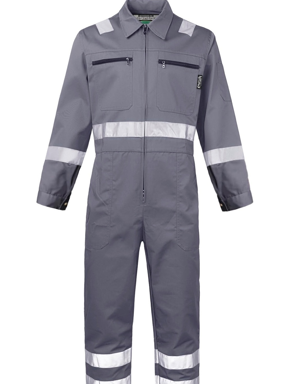 Men’s  Gray Reflective Safety Coverall - Unbranded